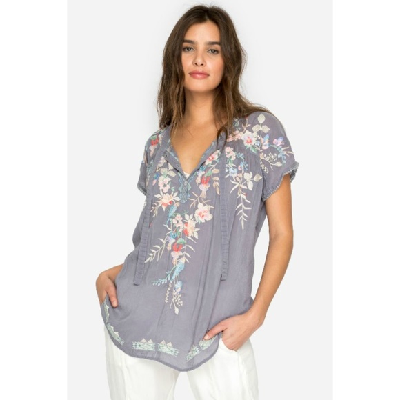 Johnny Was Tops - Johnny Was Dreaming Floral Embroidered Blouse